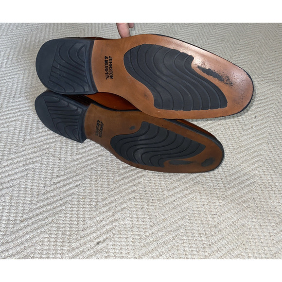 JOHNSTON & MURPHY Men's Brown Sheepskin Leather Loafers #20-3482 Size 9M - Picture 7 of 9